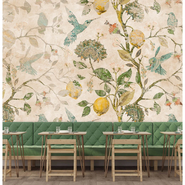 Livingwalls Fototapete Walls by Patel 3 In The Lemontree 2 beige, gelb, grün, blau, orange 