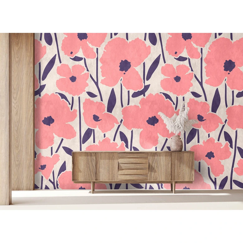 Livingwalls Fototapete Walls by Patel 3 Flower Market 1 rosa, lila, beige 