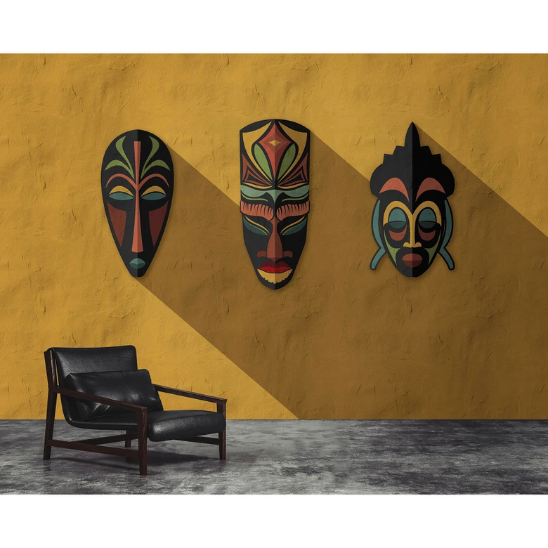 Livingwalls Fototapete Walls by Patel 3 Zulu 1 gelb, schwarz, orange, rot, blau 
