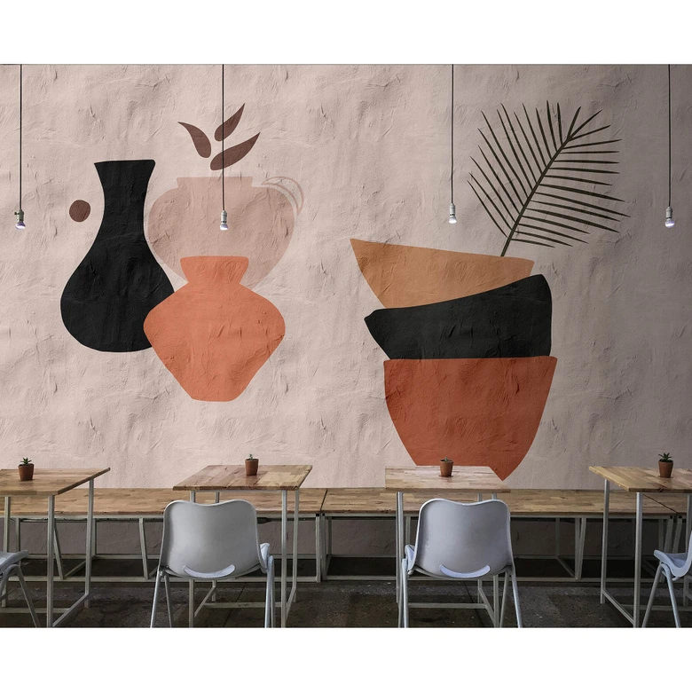 Livingwalls Fototapete Walls by Patel 3 Santa Fe 2 rosa, orange, schwarz, braun 