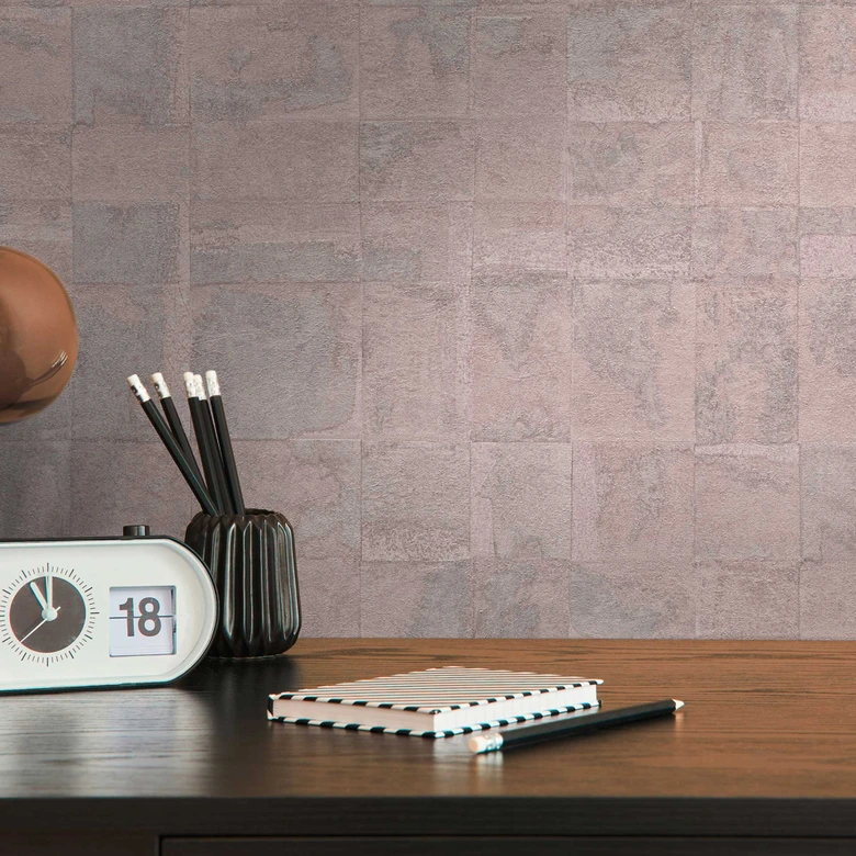 Papier peint effet pierre avec brillance gris clair - papier peint moderne aspect béton - papier peint intissé 