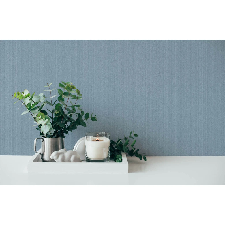 Livingwalls Unitapete Mata Hari Vliestapete einfarbig blau 