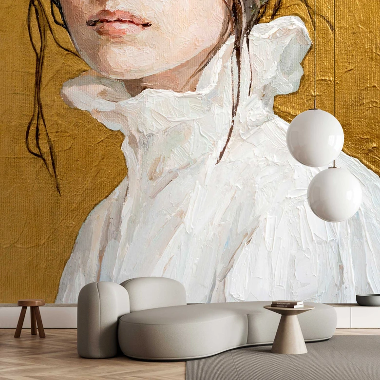 Fotomural estilo pintura al óleo sobre dorado - Papel pintado no tejido 