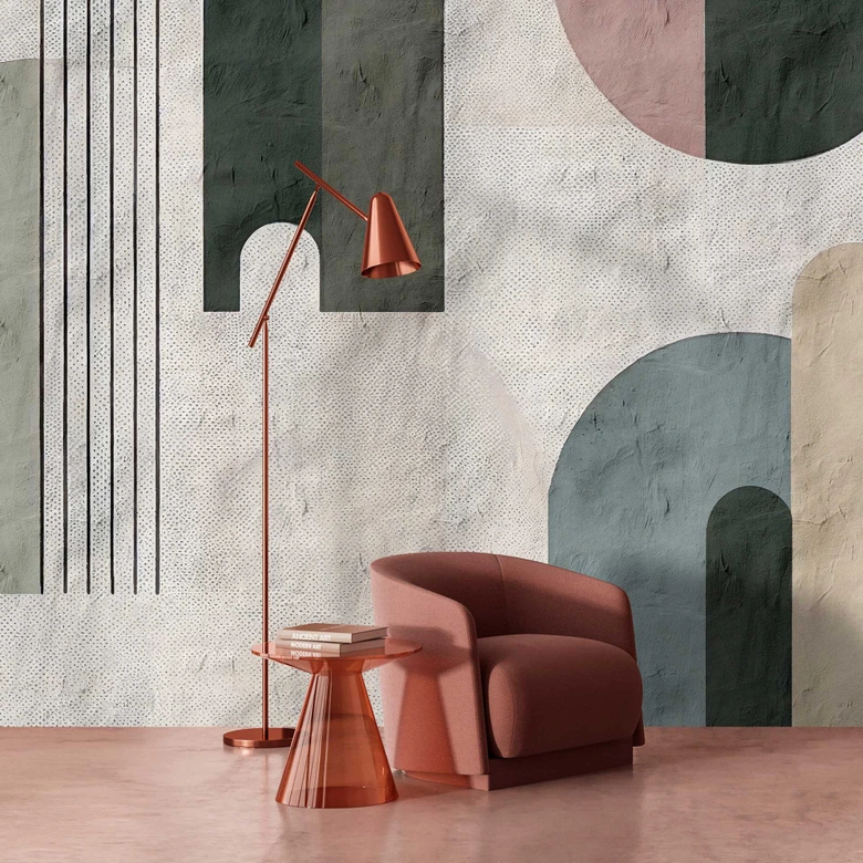 Fototapete Geometrisch und Abstrakt in Pastell - Vliestapete mit modernem Design 