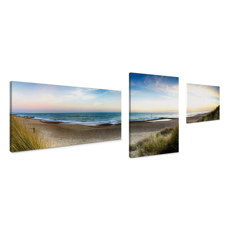 Canvas Strandpanorama (3-delig) 