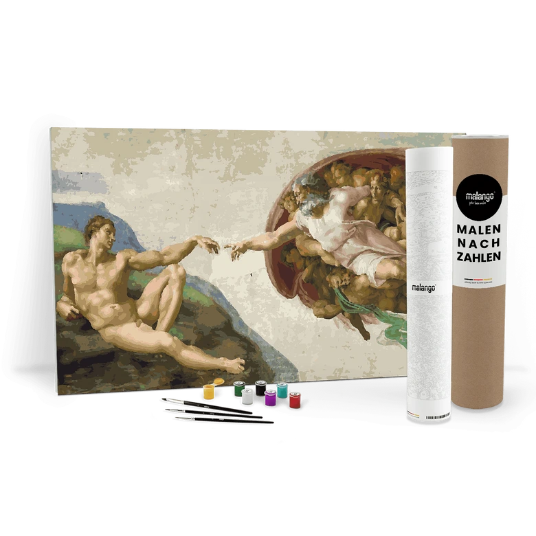 Malen nach Zahlen Leinwandbild - Michelangelo - Die Erschaffung Adams 