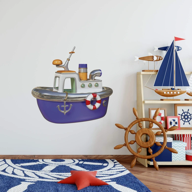 Muursticker Michel Agullo - Stoomboot 