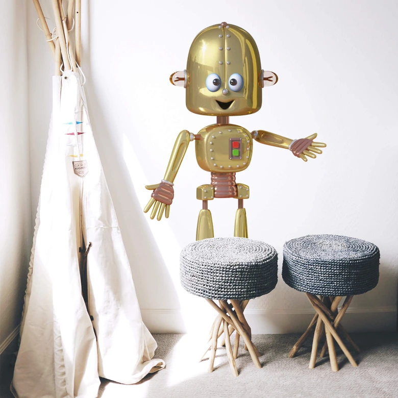 Muursticker Michel Agullo - Robot Phil 
