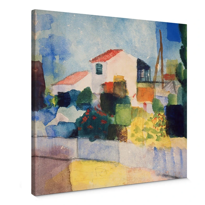 Leinwandbild Macke - Das helle Haus 