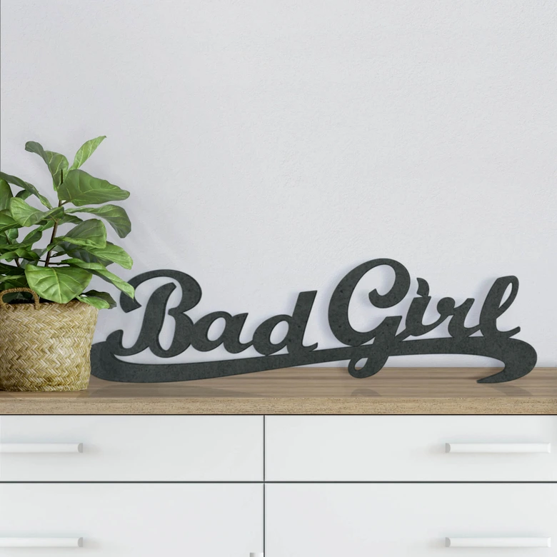 Lettres décoratives en bois MDF - Bad Girl 