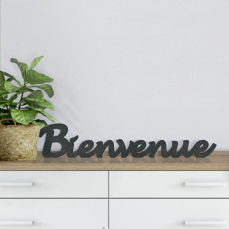 Lettres décoratives en bois MDF - Bienvenue 