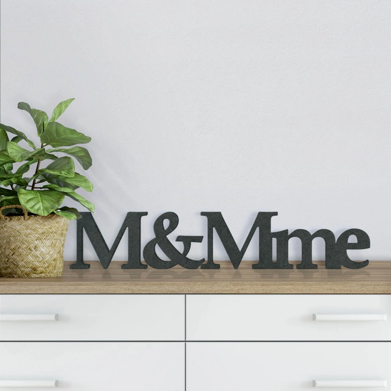 Lettres décoratives en bois MDF - M&Mme 