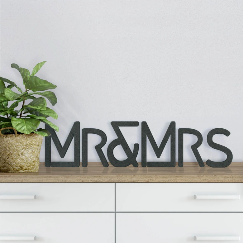 Lettres décoratives en bois MDF - Mr & Mrs Moderne 