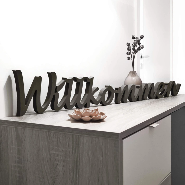 MDF-Holzbuchstaben Willkommen 
