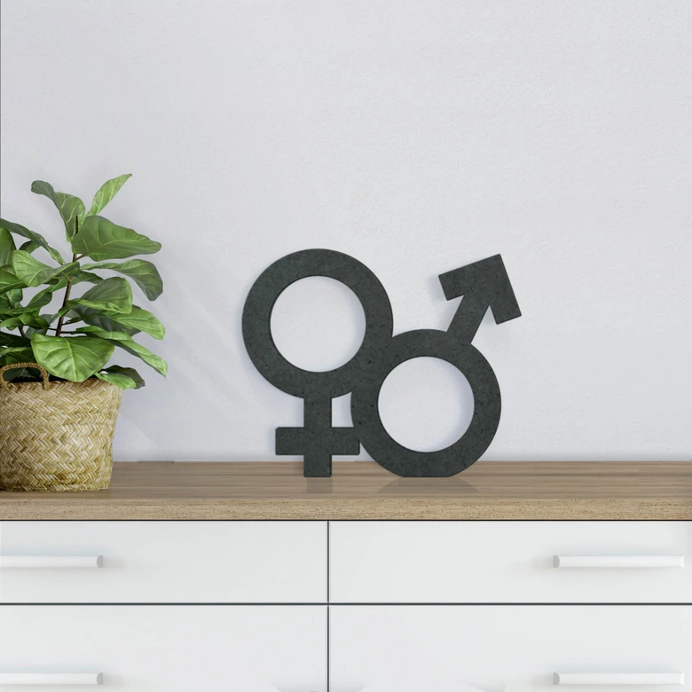 MDF-Holzdeko Gender-Symbol Hetero 