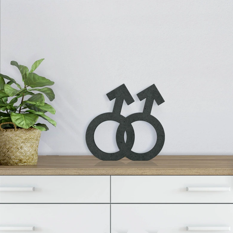 MDF-Holzdeko Gender-Symbol Homo Männer 