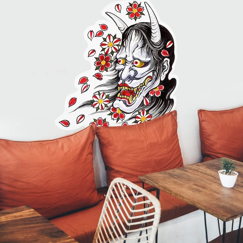 Sticker mural - Miami Ink - Masque Hannya  