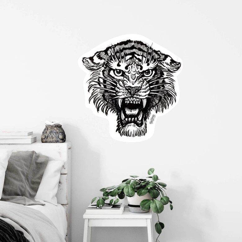 Wandtattoo Miami Ink Tiger s/w 