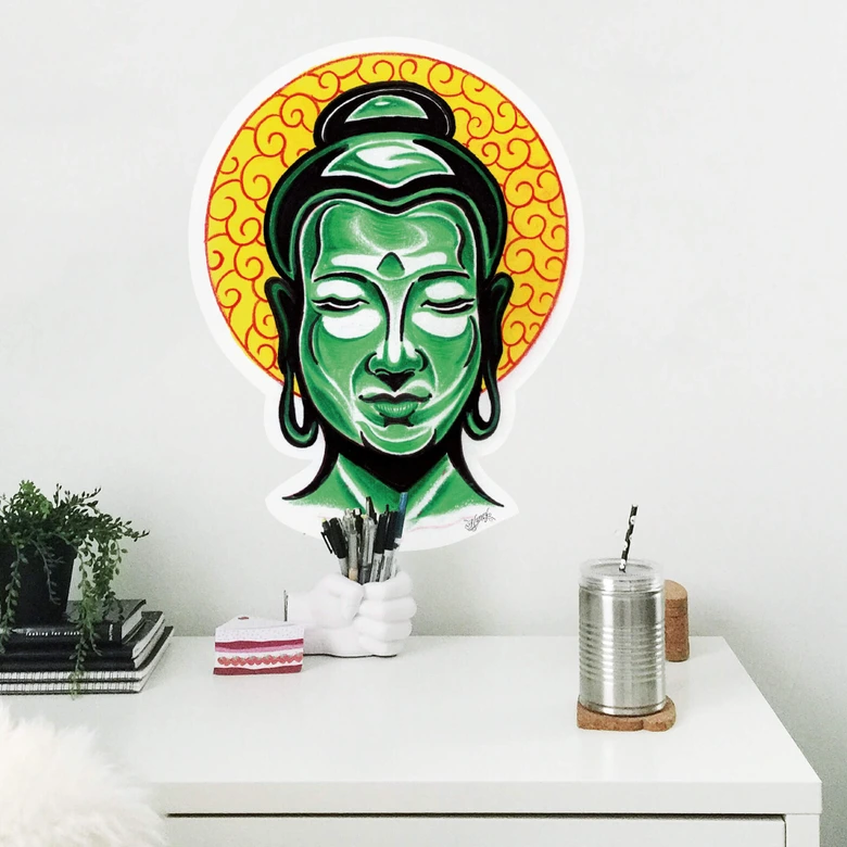 Wandtattoo Miami Ink Buddha Kopf 
