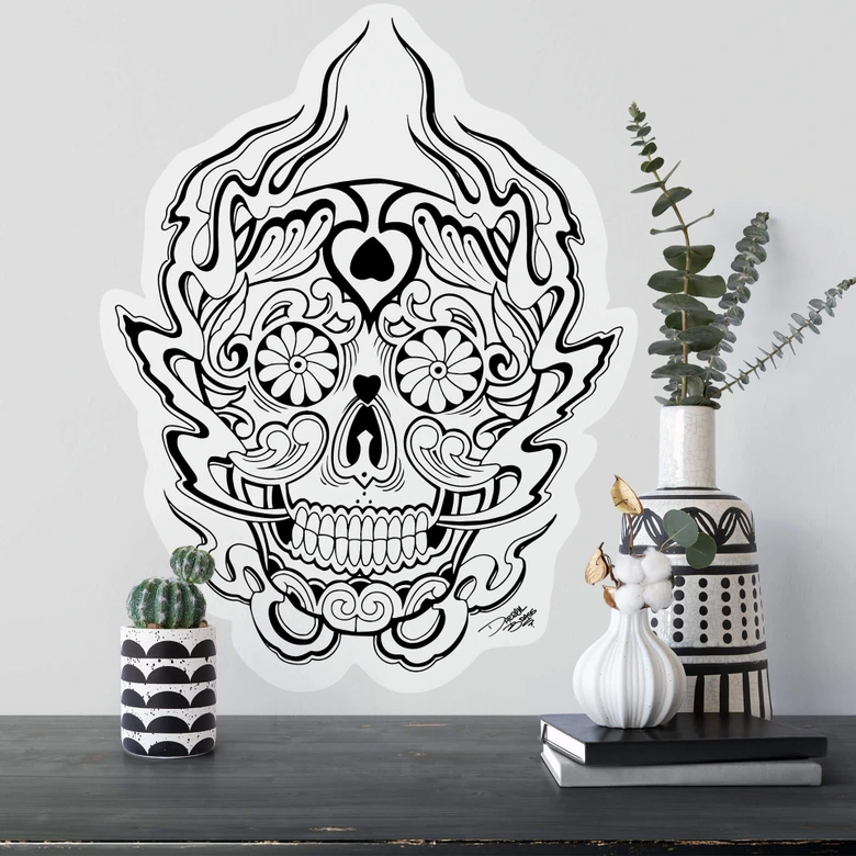 Sticker mural - Miami Ink - Masque des morts mexicain 1 