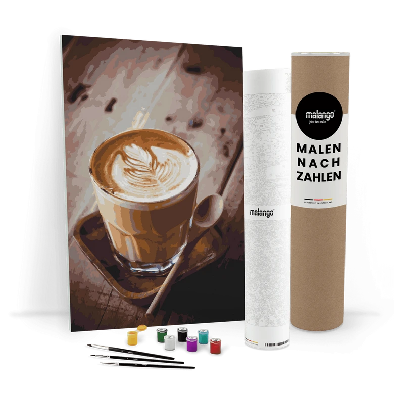 Malen nach Zahlen Leinwandbild - Cappuccino  