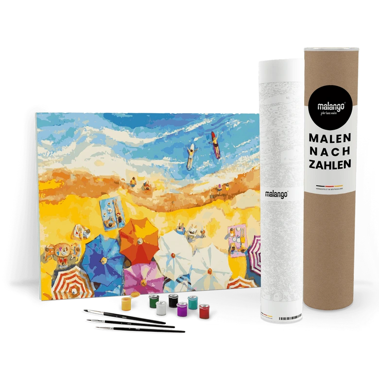 Malen nach Zahlen Leinwandbild - Meer Strand im Urlaub  