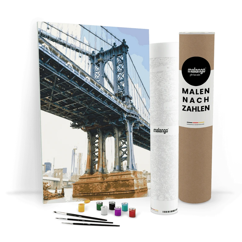 Malen nach Zahlen Leinwandbild - New York Manhatten Bridge  