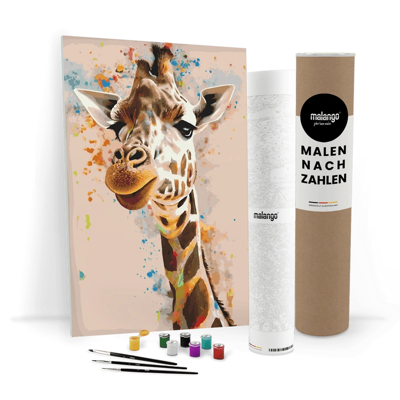 Malen nach Zahlen Leinwandbild - Giraffe Gerald  