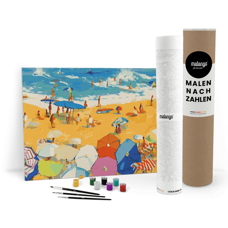 Malen nach Zahlen Leinwandbild - Strandzeit am Meer  
