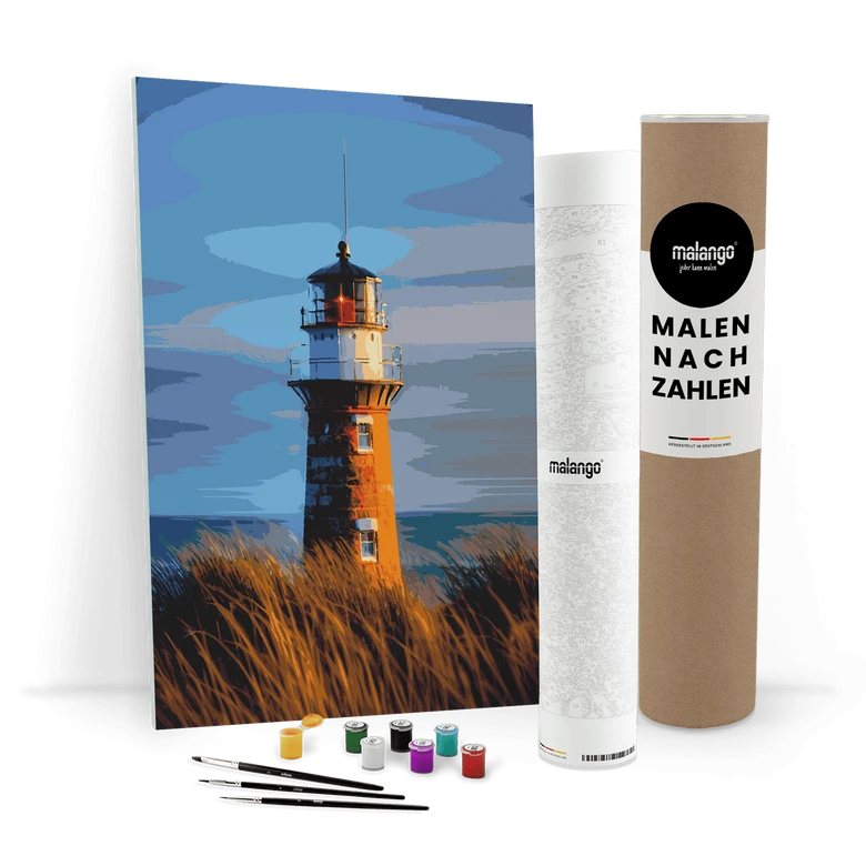 Malen nach Zahlen Leinwandbild - Leuchtturm weiter Blick  