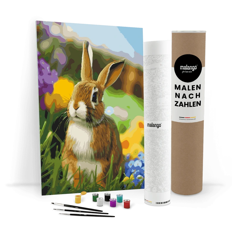 Malen nach Zahlen Leinwandbild - Osterhase Otto  