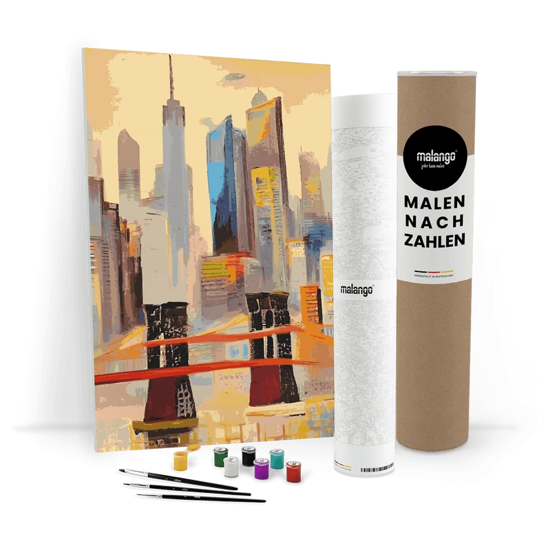 Malen nach Zahlen Leinwandbild - New York Skyline abstrakt  