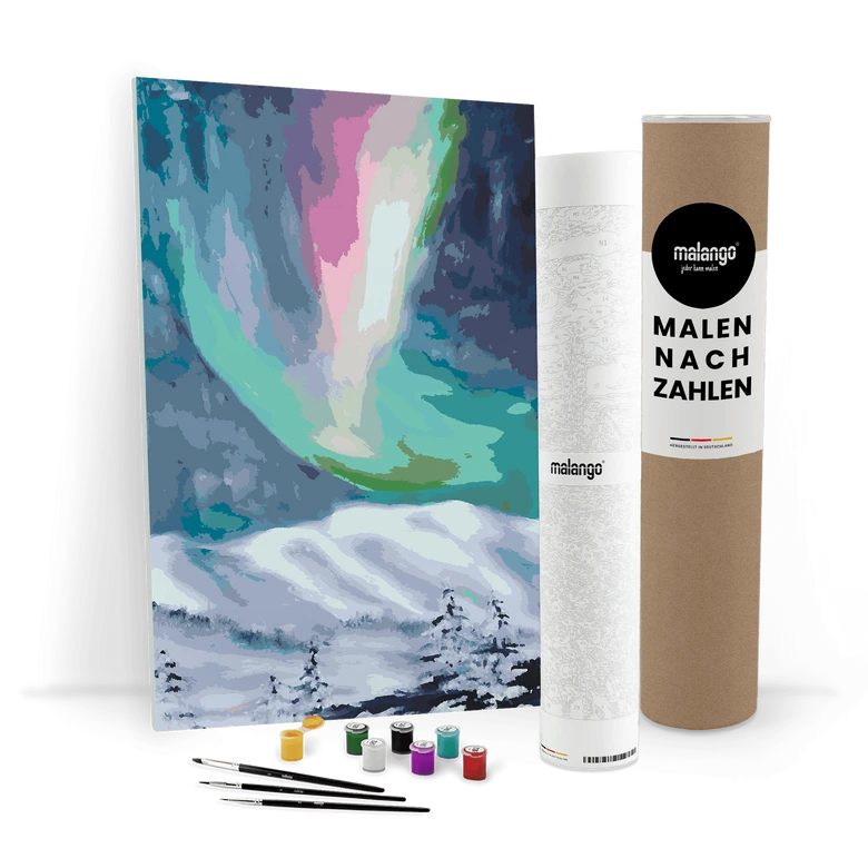 Malen nach Zahlen Leinwandbild - Nordlichter No. 1  