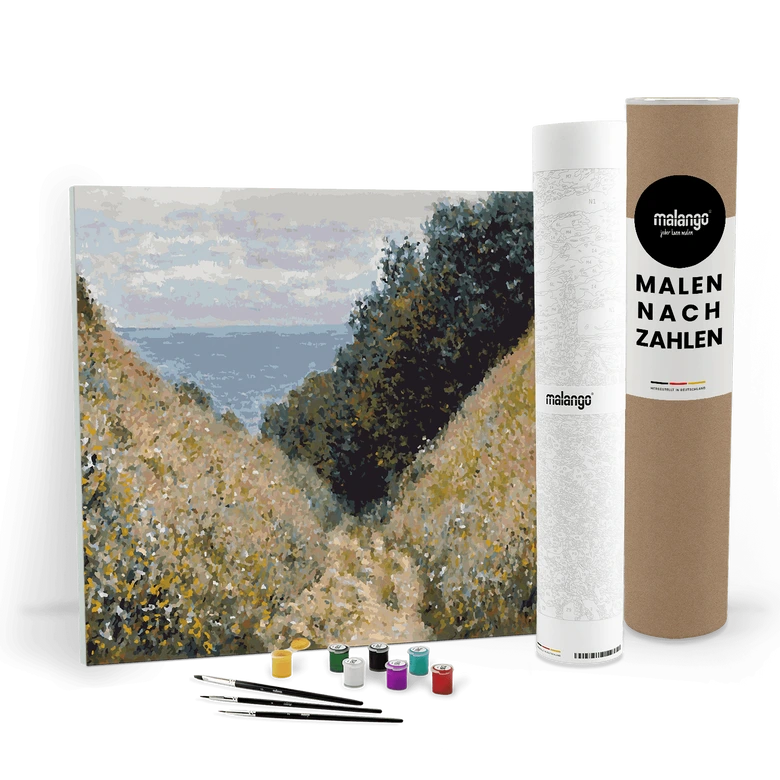 Malen nach Zahlen Leinwandbild - Monet - Straße in La Cavée, Pourville  