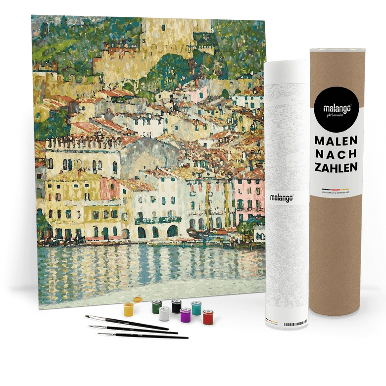 Malen nach Zahlen Leinwandbild - Klimt - Malcesine am Gardasee  