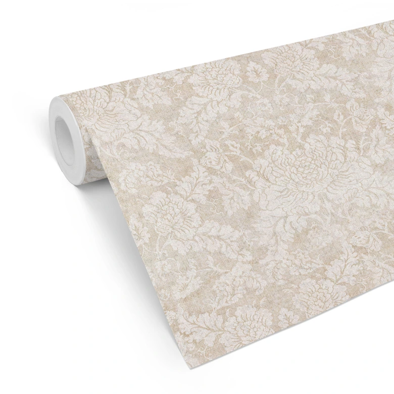 Blumen Mustertapete Blüten Ivory in Barock-Optik - Bloomery Decor 
