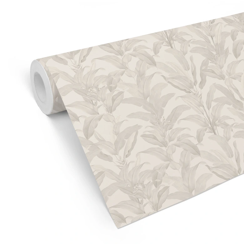 Mustertapete Urban Jungle Tropenblätter Creme - Bloomery Decor 