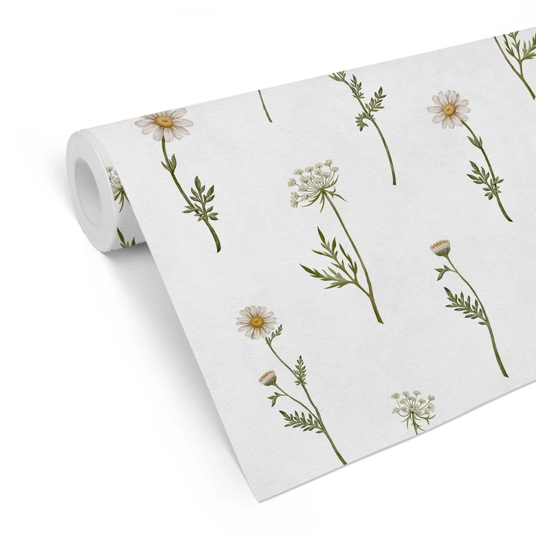 Mustertapete Wiesenromantik mit Feldblumen - Kikki Belle 