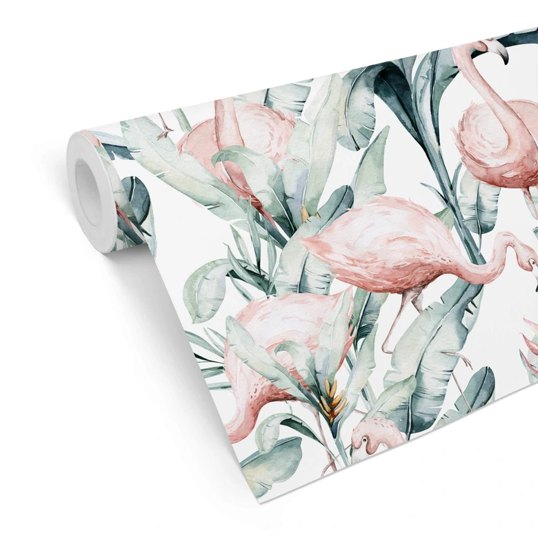 Patterned Wallpaper Kvilis - Tropical Flamingo 