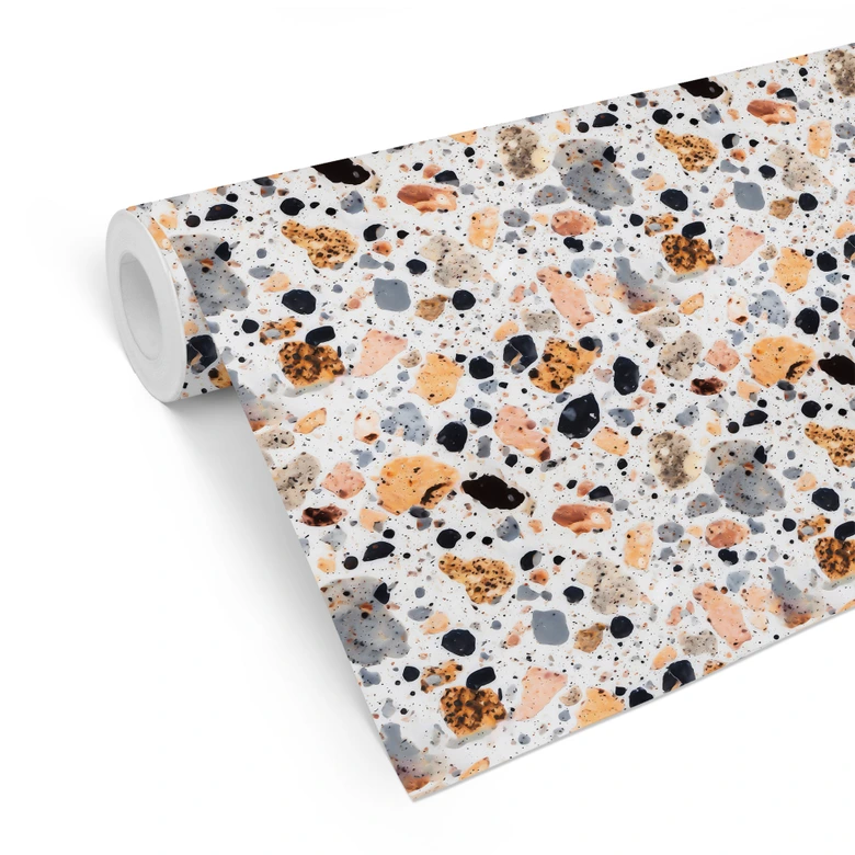 Mustertapete Bunte Terrazzo Steine - Treechild 
