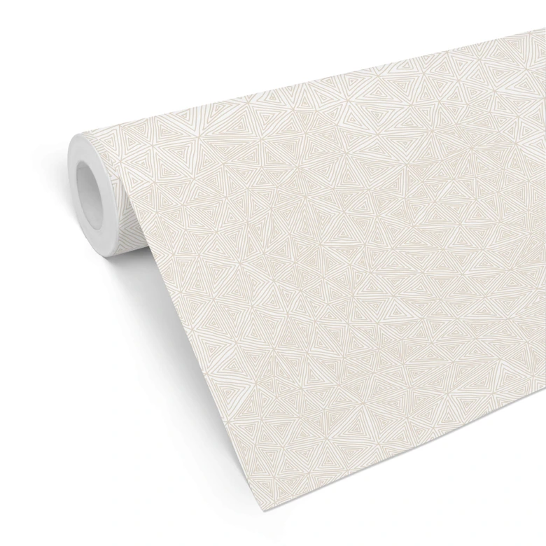 Mustertapete - abstrakte Dreiecke - beige 