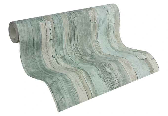 Papier peint A.S. Création Decoworld turquoise pastel, beige, gris trafic 