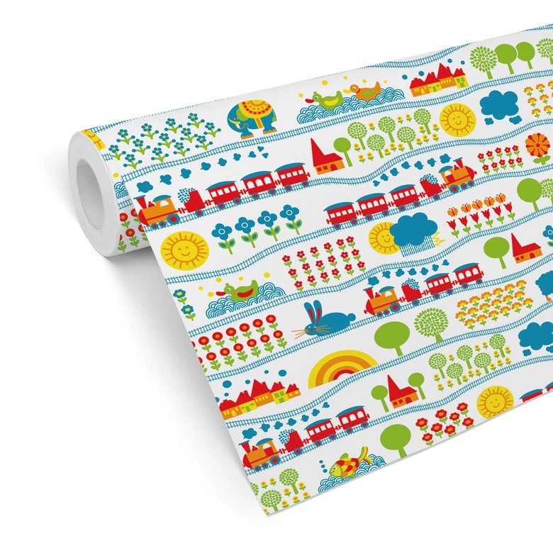 Mustertapete byGraziela - Eisenbahn 