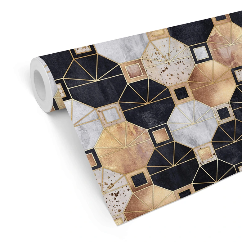 Mustertapete Fredriksson - Art Deco: Gold und Schwarz 