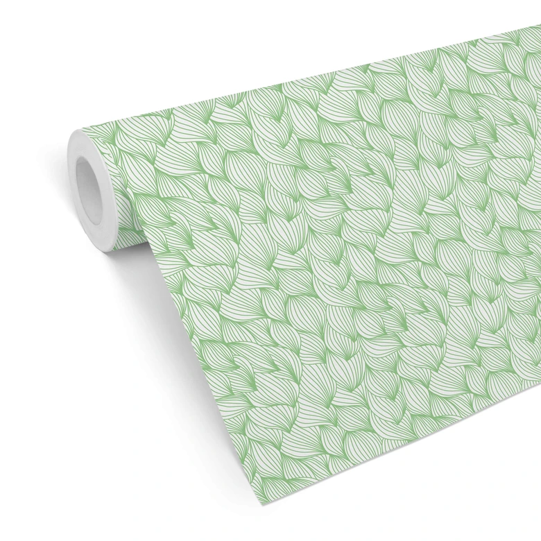 Patroonbehang – Grafische Golven – groen 