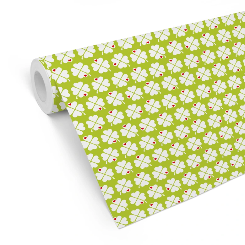 Mustertapete byGraziela - Kleeblatt grün 