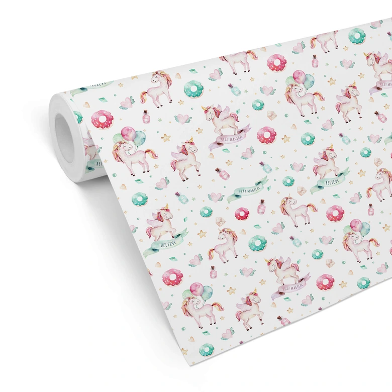Mustertapete Kvilis - Sweet Unicorns - Donuts 