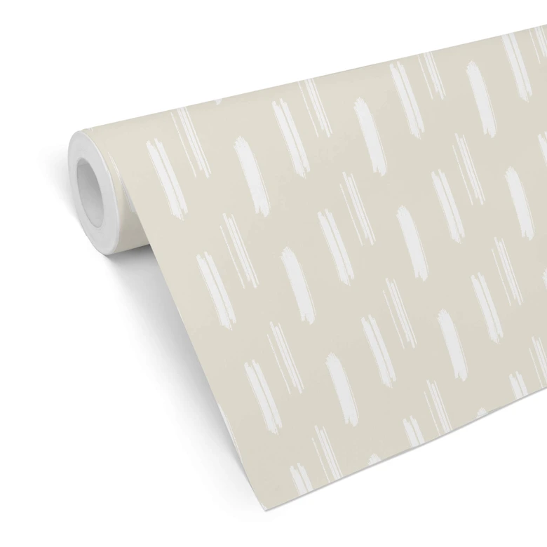 Mustertapete - Pinselstriche beige 