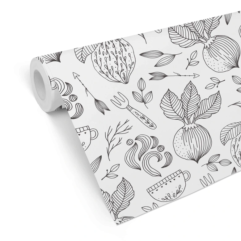 Mustertapete Radieschen 