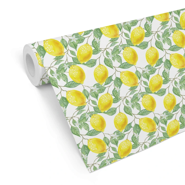 Mustertapete Water Colour Lemons 
